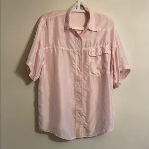The Limited SILK Pink Short Sleeve Blouse